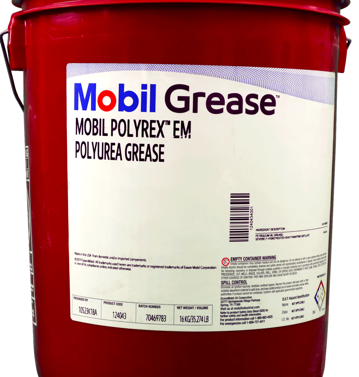 124043 Cubeta 16 kg Mobil Polyrex EM