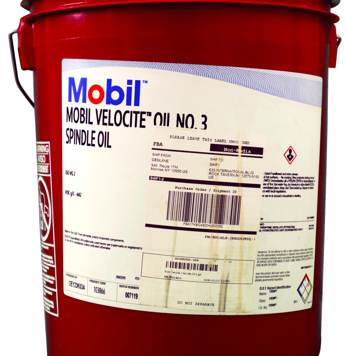 103866 Cubeta 19 litros Mobil Velocite 3