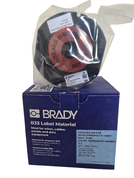 Brady B30-R4300 Ribbon Cera/Resina Libre de Halógenos 4.33" x 200 ft